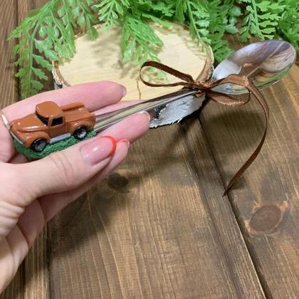 Spoon Rest, Dessert Spoon With Car Decor, A Gift..