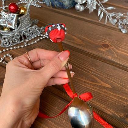 Christmas spoon with car decor, xma..