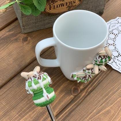 White Cup For Tea, Sweet Mug And Decor Spoon,..