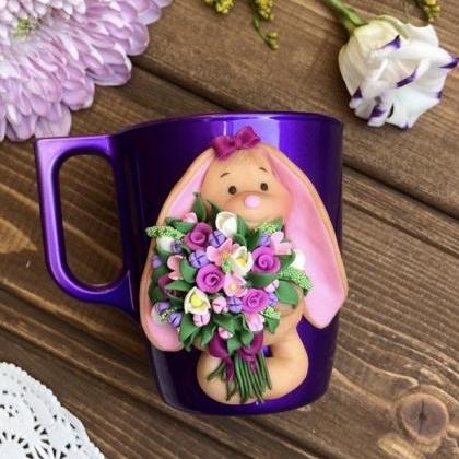 Easter bunny coffee mug, baby girl ..