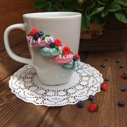 White Cup For Tea, Sweet Mug And Spoon Decor,..