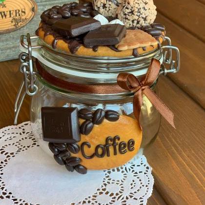 delightfully decorated glass jar fo..