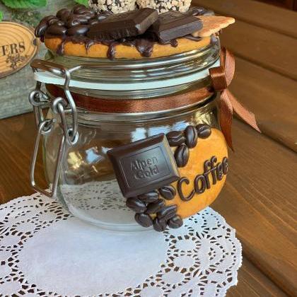 delightfully decorated glass jar fo..
